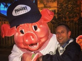 #RibFest2014: Hoof pound with my friend Irving Pork.