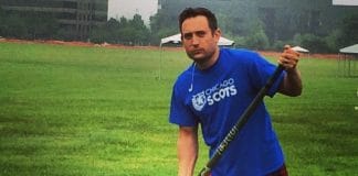 Just getting some heavy athletic work in. Great time at the Highland Games this morning on WGN Morning News! #Kilt