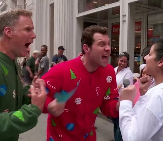 Watch Will Ferrell and Billy Eichner scream Christmas cheer on Billy On The Street