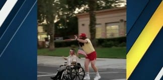 A Forrest Gump impersonator is running around a California city