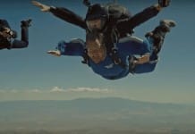James Corden goes skydiving with Tom Cruise on the Late Late Show