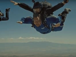 James Corden goes skydiving with Tom Cruise on the Late Late Show