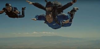James Corden goes skydiving with Tom Cruise on the Late Late Show