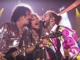 Post Malone and Aerosmith perform together at the MTV VMAs