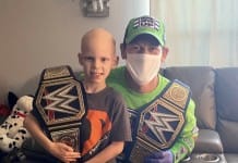 John Cena visits home of 7 year-old battling life threatening illness John Cena visits boy battling terminal illness