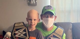 John Cena visits home of 7 year-old battling life threatening illness John Cena visits boy battling terminal illness