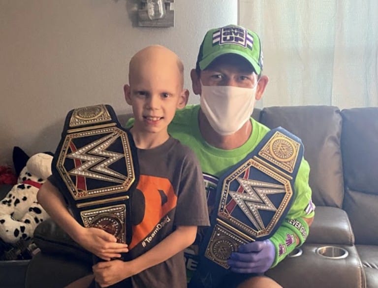 John Cena visits home of 7 year-old battling life threatening illness