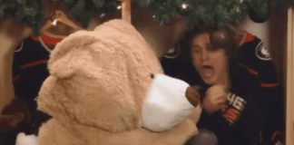 Watch hockey players freak out in Anaheim Ducks holiday prank video Players freak out in Anaheim Ducks holiday prank video