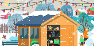 Can you spot the gnome hiding in this winter scene? Can you spot the gnome in this image?