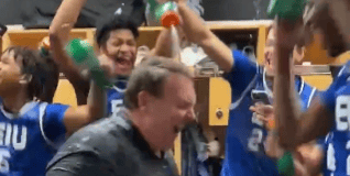 Watch Eastern Illinois celebrate their upset win over Iowa